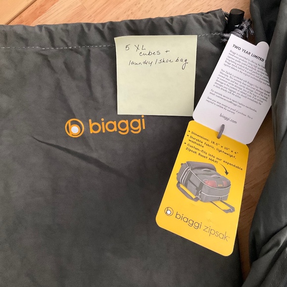Biaggi Zipsak FIVE (5) X-LARGE Packing ZipCubes w/Laundry/Shoe Bag NWT - Picture 8 of 8